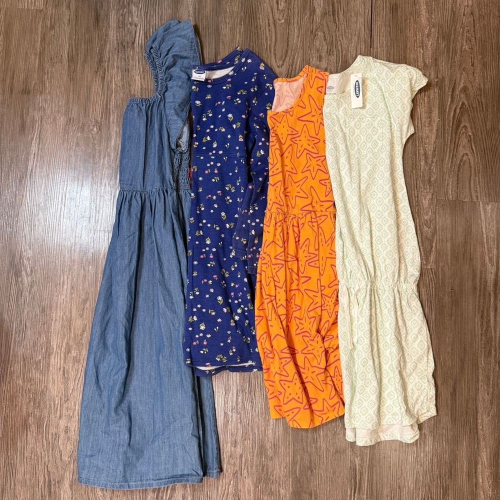 Girls Dress 4pc Bundle Old Navy Wonder Nation Roxy Size 10/12 Floral Starfish